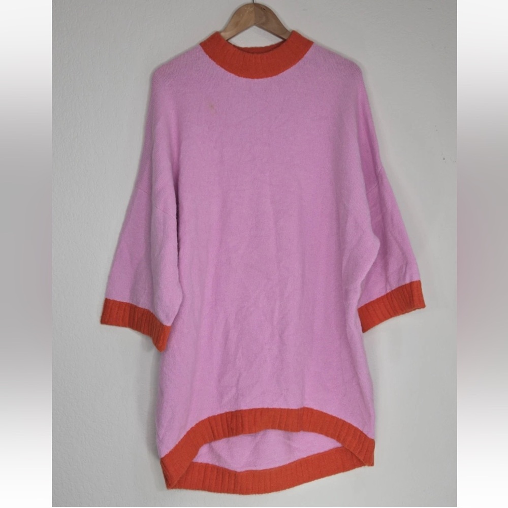 Staud Shawn Sweater Dress Rose Quartz Pink Size M Womens